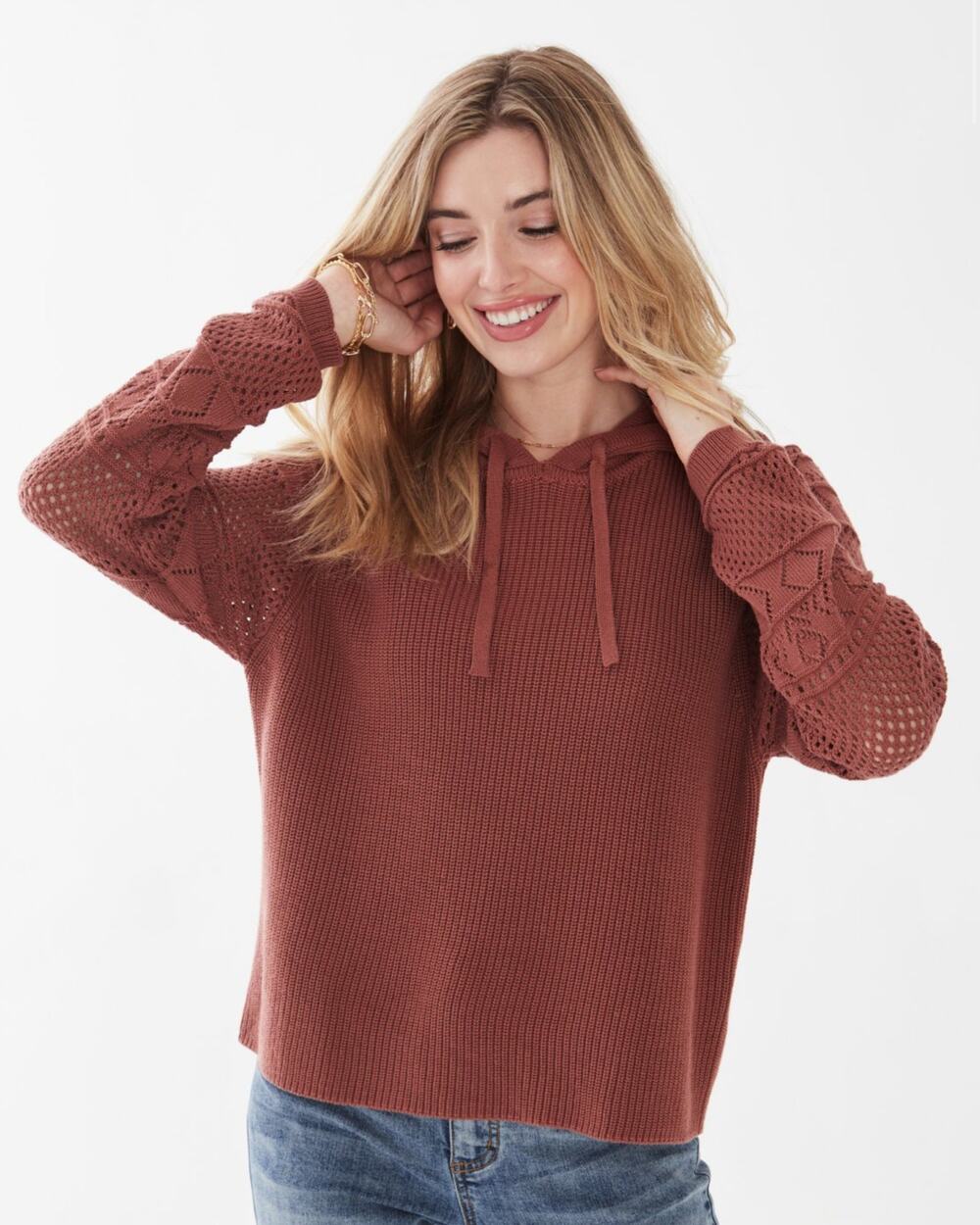 FDJ Crochet Sleeve Sweater NWT size XL